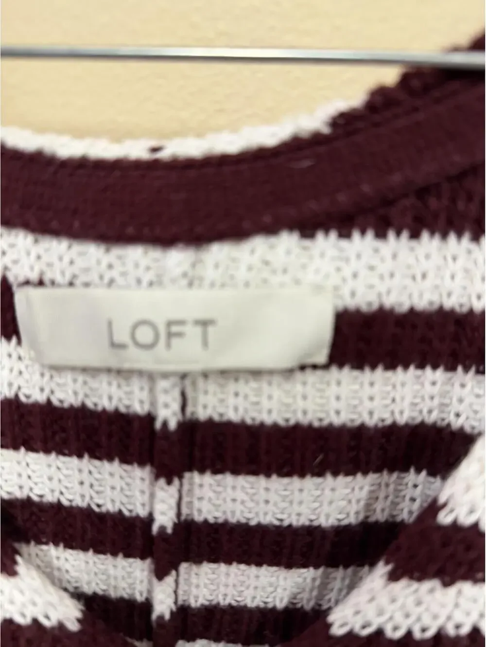 LOFT Striped Knit Sweater Top size XL - Picture 3 of 4